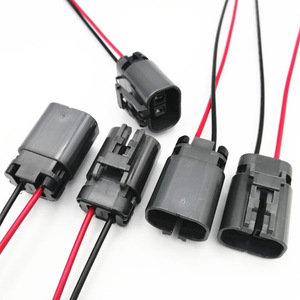 Automotive <b>Waterproof</b> Connector 2 Pin Black Plastic <b>Cable</b> Plug For Car Sensor Wiring Harness - Product Image 5