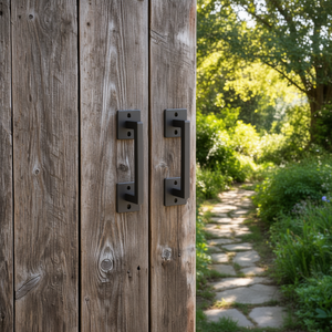 Poignées de porte de grange rustiques en acier au carbone robuste de 12,6 pouces, poignées de portail de jardin - Product Image 2