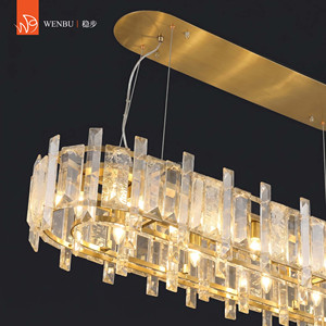 Lámparas de Cristal Lineales, Lámpara Colgante de Cristal de Cuarzo Natural de Lujo para Comedor - Product Image 3
