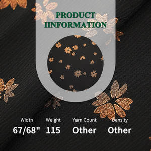 Gran oferta <span class=keywords><strong>Tik</strong></span> <span class=keywords><strong>Tok</strong></span> estampado dorado patrones florales Abaya tela 100% poliéster transparente para mujeres musulmanas y ropa de niñas estampado en caliente - Product Image 2