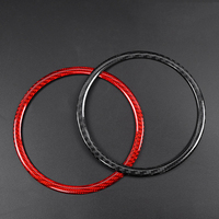 Pour Fiat 500 Abarth 595 695 2008-2024, anneau de garniture de volant en fibre de carbone véritable, logo, autocollant décoratif intérieur, accessoires