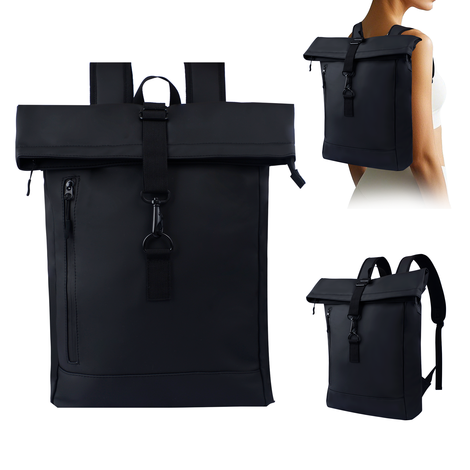 Waterproof Roll Backpack Large Capacity Business