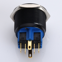 ONPOW 25mm black surface Spot lighted vandal proof push button switch(GQ25-11D/12V/A) (Dia. 25mm)(CE,CCC,ROHS,REECH)
