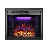 Cheminée électrique encastrable Luxstar de 25 pouces pour la maison, vente en gros, porte en verre encastrée, foyer décoratif avec bruit de crépitement