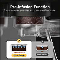 Machine à café expresso portable semi-automatique, barista, cappuccino, pompe en acier inoxydable, programmable, chauffe-tasse, mousseur à lait, UE