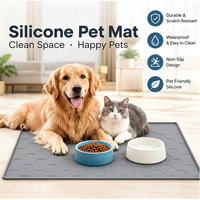Tapis pour animaux de compagnie en silicone personnalisé, antidérapant, imperméable, résistant aux rayures, tapis pour litière de chat, facile à nettoyer, anti-déversement, OEM ODM