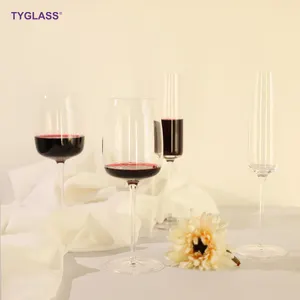 Özelleştirilmiş el üflemeli kırmızı şarap kadehleri temizle şampanya Coupes Premium kristal cam şampanya flüt kadehler beyaz şarap cam