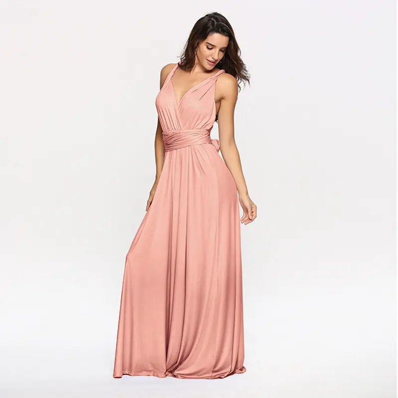 Bridesmaid dress Latest cheap multi-way convertible gorgeous weddings party evening peach dress bridesmaid long dresses