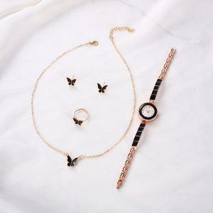 Ensemble de montres pour filles, ensemble de quatre pièces, papillon, fleur éternelle, cadeau d'anniversaire, en stock, à quartz, cadeau de la Saint-Valentin, 2024 - Product Image 4