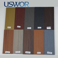Plancher extérieur en composite bois-plastique à grain de bois 3D pour terrasse de jardin, antidérapant et résistant aux taches