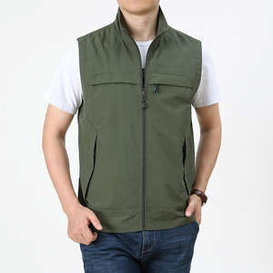 男女兼用 軽量 通気性 アウトドア カジュアル ジップアップベスト 100% ポリエステル 300g 生地 釣りやハイキングに最適 - Product Image 5