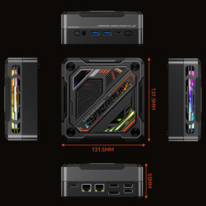 Mini <span class=keywords><strong>PC</strong></span> <span class=keywords><strong>Cyberpunk</strong></span>-RGB de alta calidad con AMD Core R7 7840HS/R9 8845HS CPU DDR5 Ram M.2 USB WIFI6 Dual LAN Mini computadora de escritorio - Product Image 4