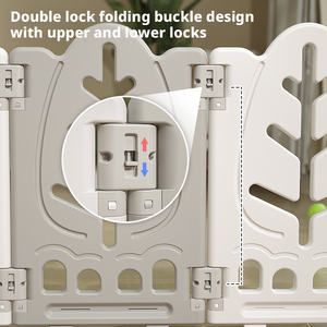 Parc <span class=keywords><strong>de</strong></span> jeu pliable en HDPE indispensable pour bébés et tout-petits, avec un style doux et naturel - Product Image 6