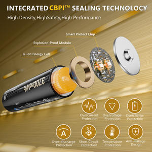 ZTGF <span class=keywords><strong>batteria</strong></span> <span class=keywords><strong>ricaricabile</strong></span> <span class=keywords><strong>AA</strong></span> agli ioni di <span class=keywords><strong>litio</strong></span> 1.5V 3700mwh batterie cilindriche agli ioni di <span class=keywords><strong>litio</strong></span> con caricatore - Product Image 2