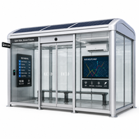 Abri de bus intelligent pour ville connectée avec écran LED, boîte lumineuse publicitaire, affichage d'informations publiques et logiciel Cloud