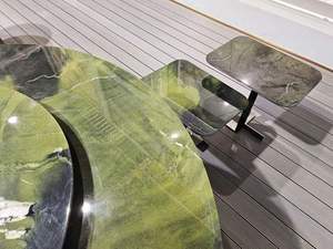 Dalle chaude transmettant la lumière Dalles de marbre vert avocat en pierre de luxe - Product Image 6