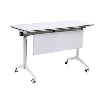Table de formation rectangulaire en bois pour école avec rotation à 360° °   Roues pour salle de conférence