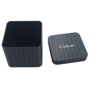 Tùy Chỉnh Đồng Bằng Màu Đen Quảng Trường Quà Tặng Tin Kim Loại Hộp Đồng Hồ Gói Cửa Sổ Rõ Ràng Nắp Hộp Thiếc Cho Đồng Hồ - Product Image 5