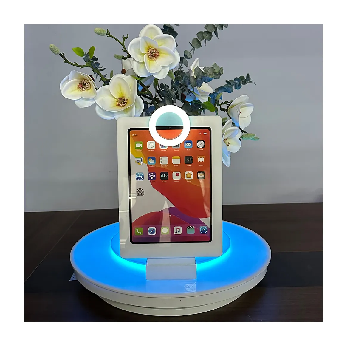 2024 New Selfie Kiosk Ring Light Table Ipad Photo Booth 10.9 Ipad Mini Photo Booth360 Spinner Degree Platform Business