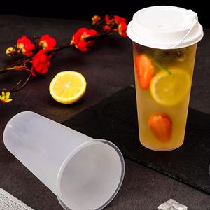 Gobelets jetables transparents en plastique rigide PP de 500 ml pour thé au lait à bulles (Boba) chaud et froid, avec impression de logo personnalisée - Product Image 4