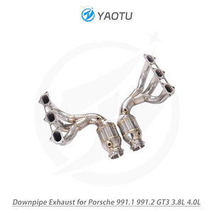 Colector de Escape de Acero Inoxidable Personalizado YT con Catalizador de 3 Vías, Apto para <span class=keywords><strong>Porsche</strong></span> <span class=keywords><strong>991</strong></span>.1 <span class=keywords><strong>991</strong></span>.2 <span class=keywords><strong>GT3</strong></span> 3.8L 4.0L, Superficie Brillante - Product Image 3