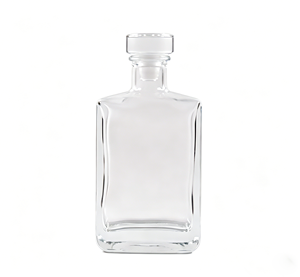 Bouteille de Luxe en <span class=keywords><strong>Verre</strong></span> Carrée/Rectangulaire à Base Lourde, Mini 200ml, avec Bouchon en Liège pour Whisky et <span class=keywords><strong>Tequila</strong></span> Premium - Product Image 2