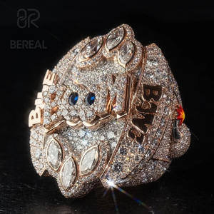 Anillo de Diamante Cultivado en Laboratorio Estilo Hip Hop VVS, Anillo Personalizado para Hombre con Certificado IGI, Diamante CVD Cultivado en Laboratorio, Anillo de Plata 925 - Product Image 1