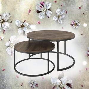 โต๊ะกาแฟซ้อนทันสมัยพร้อมขาแก้วโลหะตกแต่งแบบผสมผสานการออกแบบสำหรับห้องนั่งเล่นปรับแต่งเฟอร์นิเจอร์ภายในบ้าน - Product Image 3