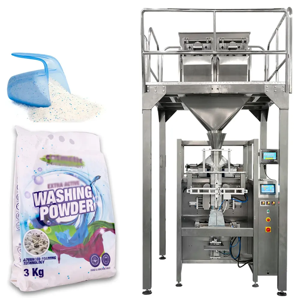 Otomatik tartı 1kg 2kg 5kg deterjan toz torbası paketleme makinesi sabun ambalajı çamaşır tozu paketleme makinesi