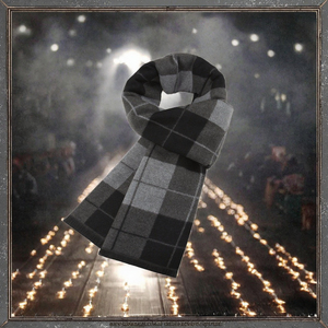 Écharpes d'hiver pour hommes Nouvelle mode Gris Floral Design Laine Acrylique Mélange Durable Quatre-Way Stretch Cadeau - Product Image 3