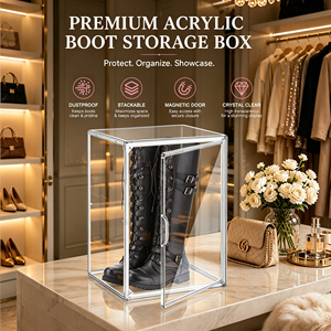 <span class=keywords><strong>Scatola</strong></span> Trasparente DAYOOH XX-Large per <span class=keywords><strong>Stivali</strong></span> e Sneaker, Contenitore Impilabile e Pieghevole in Plastica per Scarpe - Product Image 4