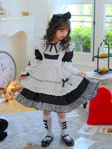<span class=keywords><strong>Abito</strong></span> <span class=keywords><strong>da</strong></span> cameriera a quadri bianco e <span class=keywords><strong>nero</strong></span> a maniche lunghe, vestito <span class=keywords><strong>da</strong></span> <span class=keywords><strong>principessa</strong></span> Alice Lolita, abbigliamento per bambini, <span class=keywords><strong>abito</strong></span> <span class=keywords><strong>da</strong></span> spettacolo per ragazze - Product Image 2