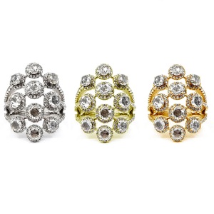 2022, joyería fina de 14K más vendida, joyería para mujer, oro blanco de 18K, Joyería de diamantes de alta calidad, anillo de racimo de corte rosa para dama - Product Image 4