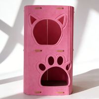 Maison pour chat en feutre double couche, vente en gros, 2 étages, grotte verticale pour chat, lit pour chat détachable, abri fermé pour chat d'intérieur, OEM ODM