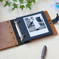 Benutzer definierte Logo Tagebuch Geschenk Holz Cover Notebook ausgehöhlt geschnitzte Holz Cover Notepad Blank Message Book Holz Notebook