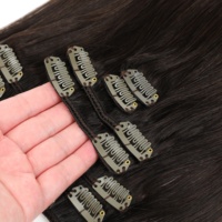 Extensions de cheveux naturels à clips invisibles, qualité salon, double trame, 100 % Remy, sans couture, cheveux bruts