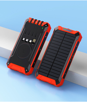 Station d'alimentation portable 20000mAh solaire, étanche, magnétique, sans fil, avec lumière LED, charge rapide 15W, 4 câbles intégrés, utilisation en extérieur