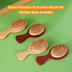 Peigne à cheveux en bambou naturel avec coussin d'air, marque privée OEM, outil de massage du cuir chevelu pour usage professionnel en salon - Product Image 3