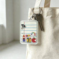 Vente en gros de porte-clés en acrylique personnalisés avec impression UV de dessins animés amusants, porte-clés en acrylique transparent imperméable personnalisé