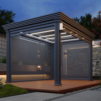 Nouveau modèle 2026 : Pavilion extérieur en alliage d'aluminium pour villa de loisirs, stores électriques, étanche, coupe-vent, anti-corrosion, intelligent, style chinois