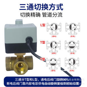 AC220V Three-<b>Wire</b> Two-Control Three-Way L-Type Brass HVAC Solar Valve Electric Ball Valve with Customized OEM Support - Product Image 5