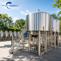 Tonsen 500L 1000L 1500L 2000L Brasserie en acier inoxydable à 3 cuves 5HL-20HL Équipement de brassage de micro-bière Usine de brasserie