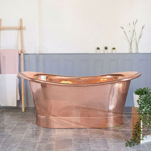 Baignoire autoportante ovale en cuivre, faite à la main, classique, sans couvercle, pour adultes - Artisanat indien - Product Image 1