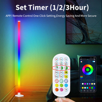Lampes sur pied LED intelligentes à intensité variable RGB, éclairage d'angle décoratif moderne alimenté par USB, abat-jour blanc avec fonctionnalités de synchronisation musicale