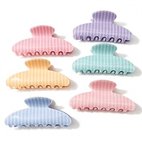 Nouvel Arrivage Pince à Cheveux Douce et Fraîche à Rayures Couleurs Pastel, Accessoire pour Chignon Arrière de Tête pour Femme, Logo Personnalisé