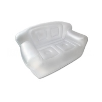 Canapé double Da Niu en PVC transparent givré, rembourrable, gonflable, pour poupées et jouets en peluche, épaisseur 0,3 mm, 195*97*80 cm