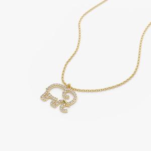 <b>Elephant</b> Pendant Necklace Gold Zinc Alloy Pave Setting Animal Shape Jewelry <b>Gift</b> - Product Image 2