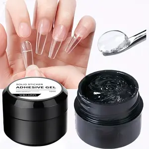 Clear solid false nail glue gel 10g long lasting super strong soft gel polish solid gel press on nails