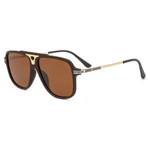 Heißer Verkauf beste Qualität TR90 Rahmen Metall Tempel Sonnenbrille polarisierte Doppelbrücke Schatten Sonnenbrille Sonnenbrille für Männer Frauen