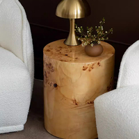 Table basse ronde en bois de racine de style Wabi-sabi moderne, écologique et durable pour salon, usage domestique avec options personnalisables